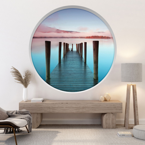 Optical Illusions Round Arch Wall Sticker - Pontoon