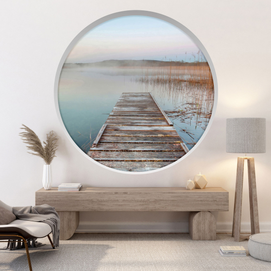 Optical Illusions Round Arch Wall Sticker - Pontoon