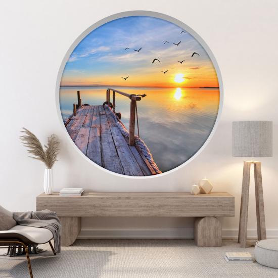 Optical Illusions Round Arch Wall Sticker - Pontoon