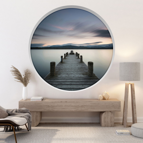 Optical Illusions Round Arch Wall Sticker - Pontoon