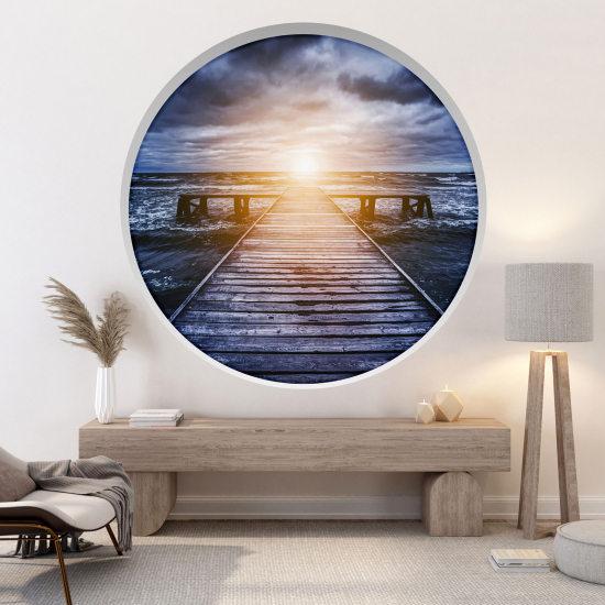 Optical Illusions Round Arch Wall Sticker - Pontoon