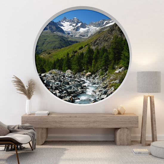 Optical Illusions Round Arch Wall Sticker - River