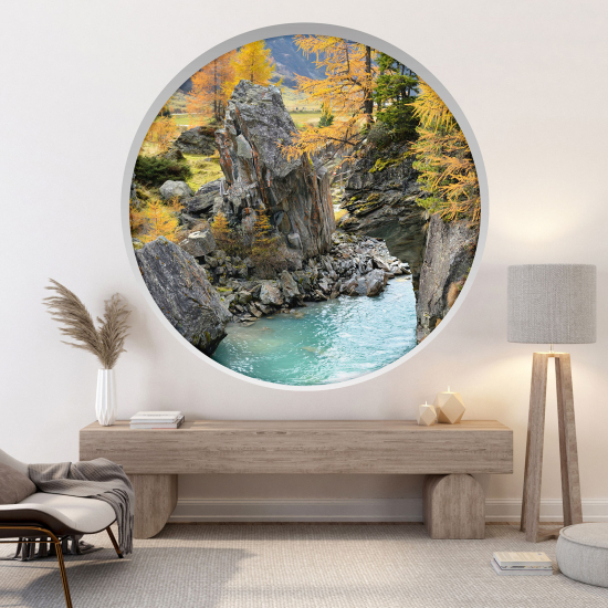 Optical Illusions Round Arch Wall Sticker - River