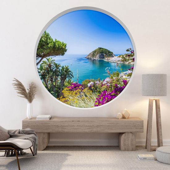 Optical Illusions Round Arch Wall Sticker - Sea view