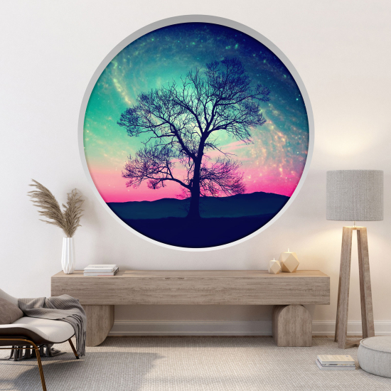 Optical Illusions Round Arch Wall Sticker - Sky color