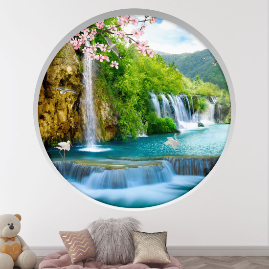 Optical Illusions Round Arch Wall Sticker - Waterfalls