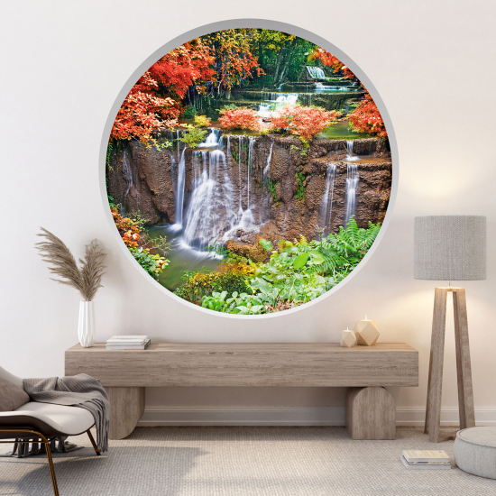 Optical Illusions Round Arch Wall Sticker - Waterfalls