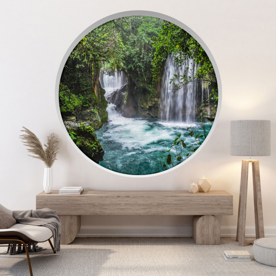 Optical Illusions Round Arch Wall Sticker - Waterfalls