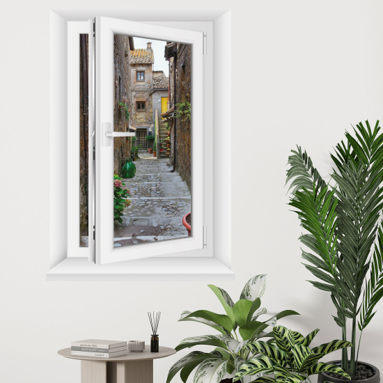 Optical Illusions Window Wall Sticker - Alley