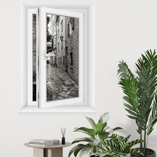 Optical Illusions Window Wall Sticker - Alley