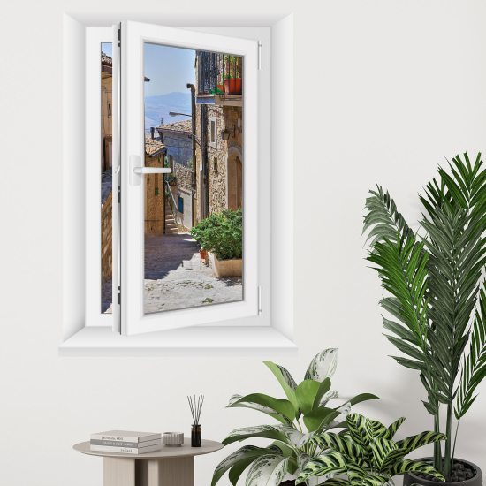 Optical Illusions Window Wall Sticker - Alley