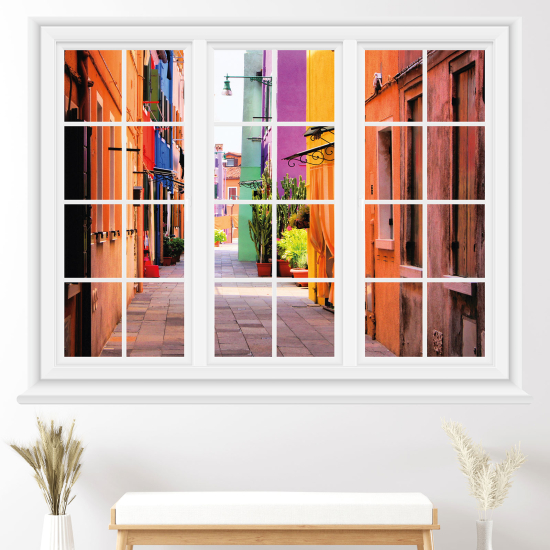 Optical Illusions Window Wall Sticker - Alley