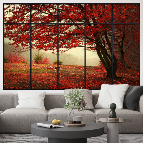 Optical Illusions Window Wall Sticker - Autumn