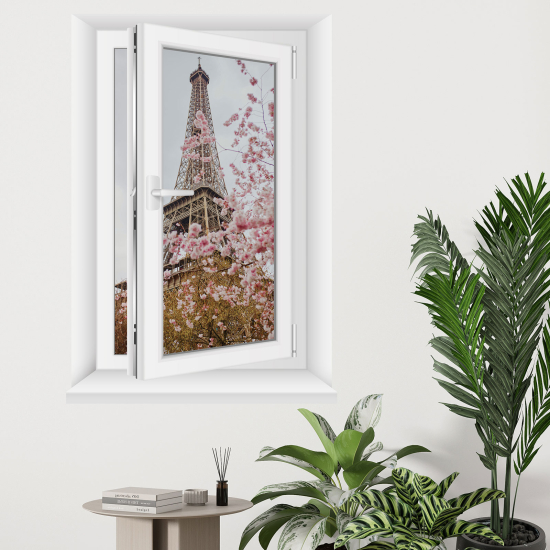 Optical Illusions Window Wall Sticker - Eiffel Tower