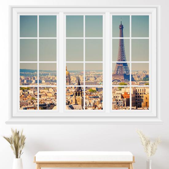 Optical Illusions Window Wall Sticker - Eiffel Tower