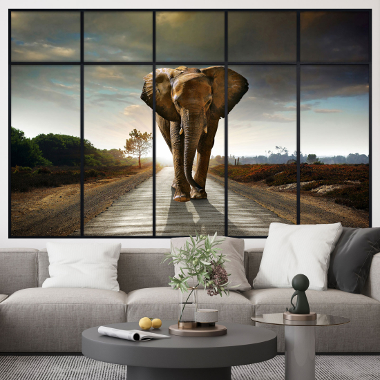 Optical Illusions Window Wall Sticker - Elephant