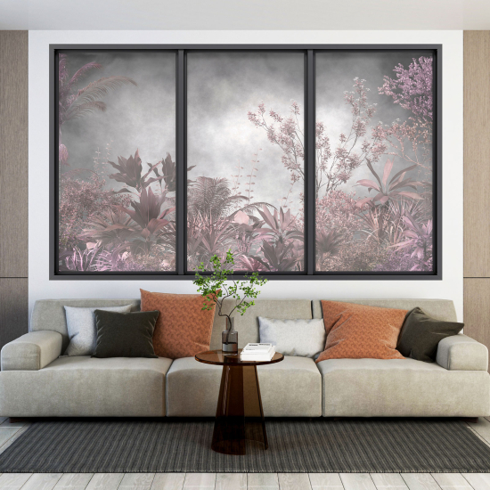 Optical Illusions Window Wall Sticker - Flowers