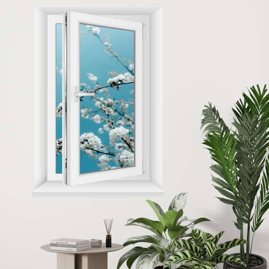 Optical Illusions Window Wall Sticker - Flowers