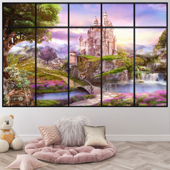 Optical Illusions Window Wall Sticker for Kids - Enchanted Castle