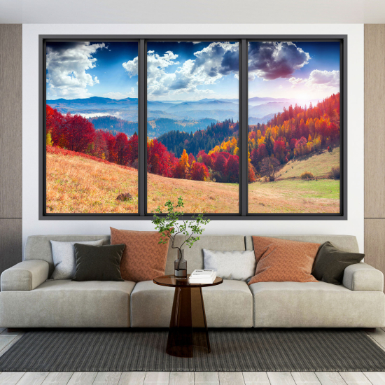 Optical Illusions Window Wall Sticker - Forest