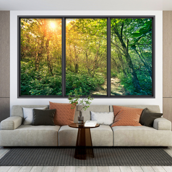 Optical Illusions Window Wall Sticker - Forest