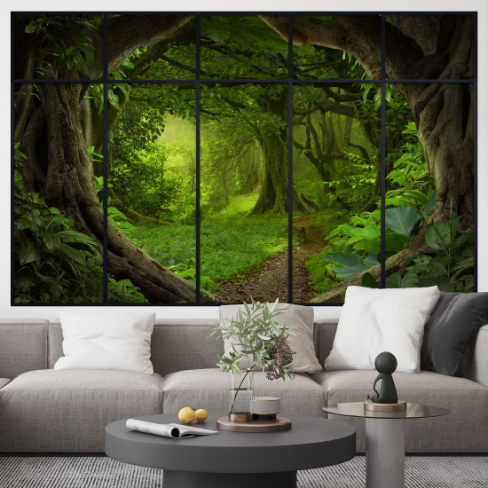 Optical Illusions Window Wall Sticker - Forest