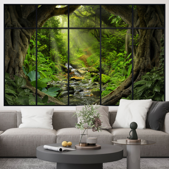 Optical Illusions Window Wall Sticker - Forest