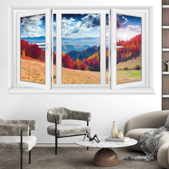 Optical Illusions Window Wall Sticker - Forest