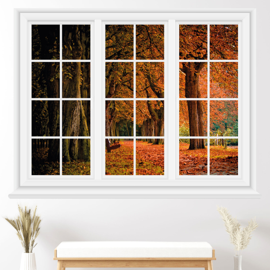 Optical Illusions Window Wall Sticker - Forest