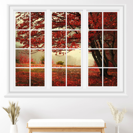 Optical Illusions Window Wall Sticker - Forest