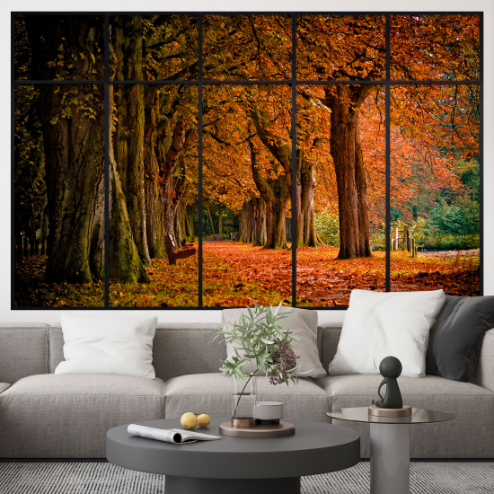 Optical Illusions Window Wall Sticker - Forest path