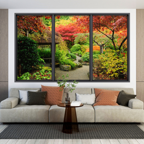 Optical Illusions Window Wall Sticker - Garden