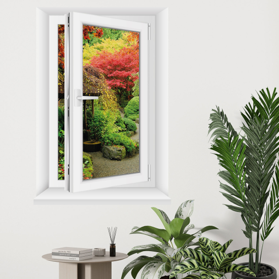 Optical Illusions Window Wall Sticker - Garden