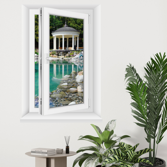 Optical Illusions Window Wall Sticker - Garden