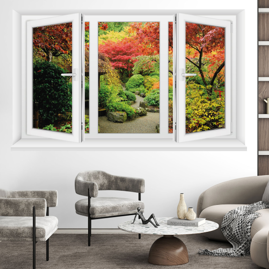 Optical Illusions Window Wall Sticker - Garden