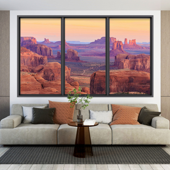 Optical Illusions Window Wall Sticker - Grand Canyon