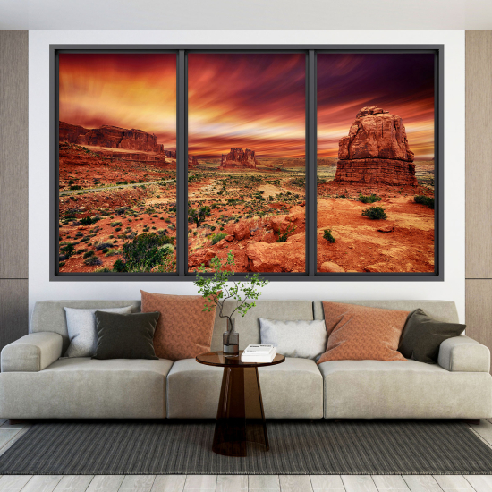 Optical Illusions Window Wall Sticker - Grand Canyon