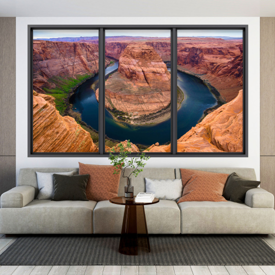 Optical Illusions Window Wall Sticker - Grand Canyon