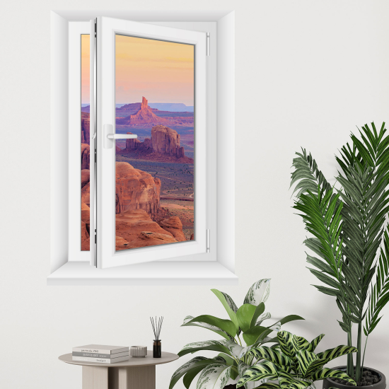 Optical Illusions Window Wall Sticker - Grand Canyon