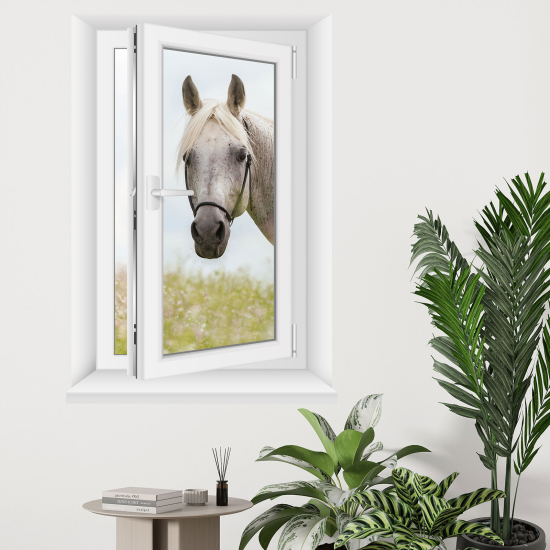 Optical Illusions Window Wall Sticker - Horse