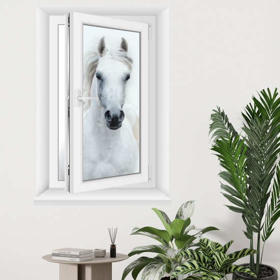 Optical Illusions Window Wall Sticker - Horse