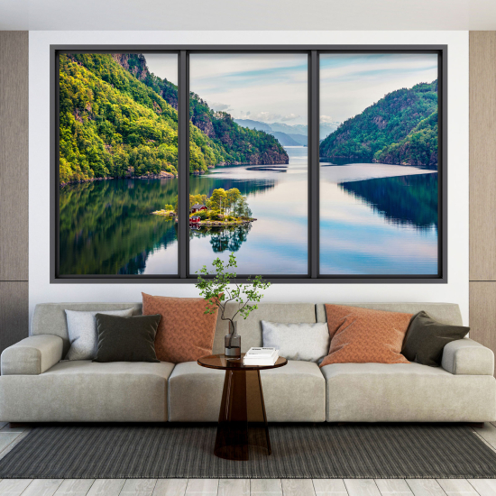 Optical Illusions Window Wall Sticker - Landscape