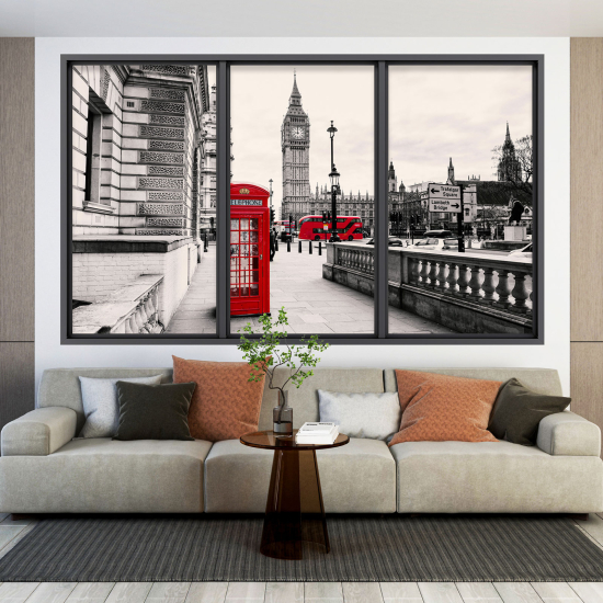 Optical Illusions Window Wall Sticker - London