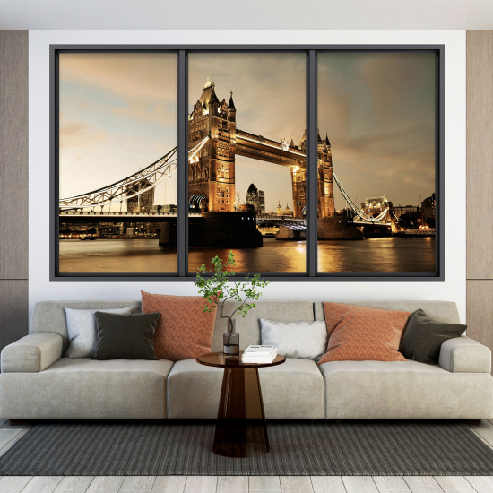 Optical Illusions Window Wall Sticker - London