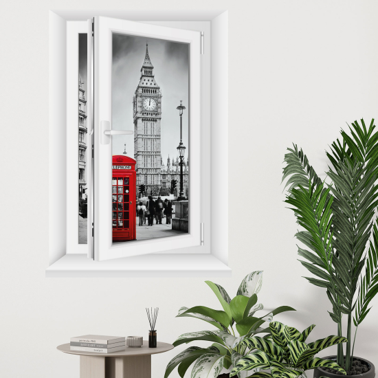 Optical Illusions Window Wall Sticker - London