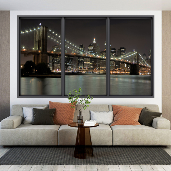 Optical Illusions Window Wall Sticker - New York