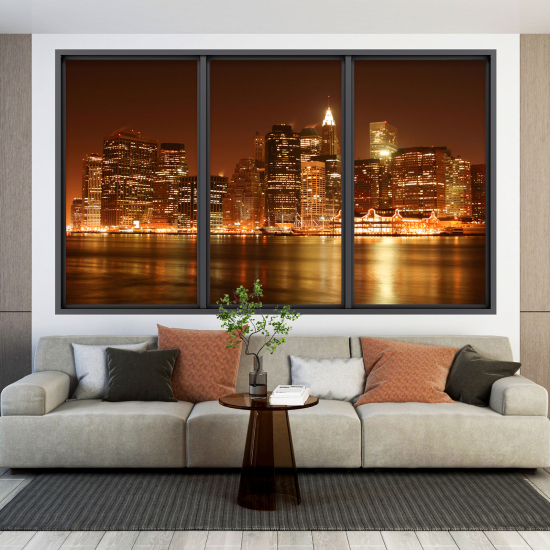 Optical Illusions Window Wall Sticker - New York