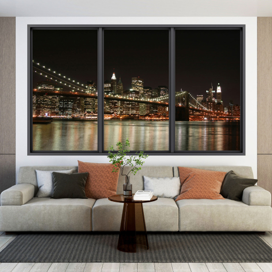 Optical Illusions Window Wall Sticker - New York