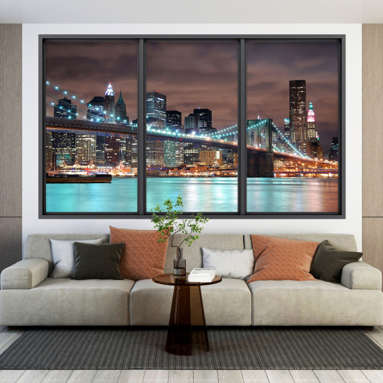 Optical Illusions Window Wall Sticker - New York