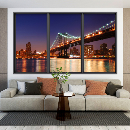 Optical Illusions Window Wall Sticker - New York